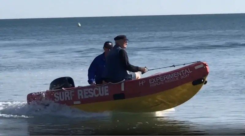 Australia electric outboards shown powering a surf rescue boat