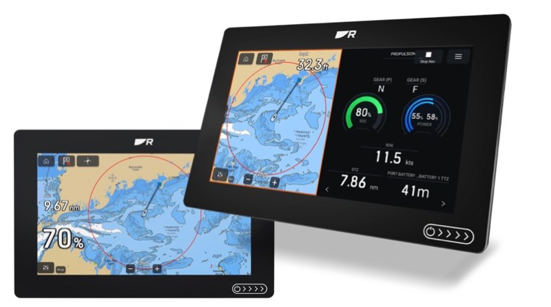 ePropulsion Raymarine dynamic range ring on chartplotter display