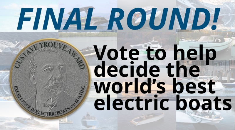 electric boat award - The Gussies - with a picture of Gustave Trounve