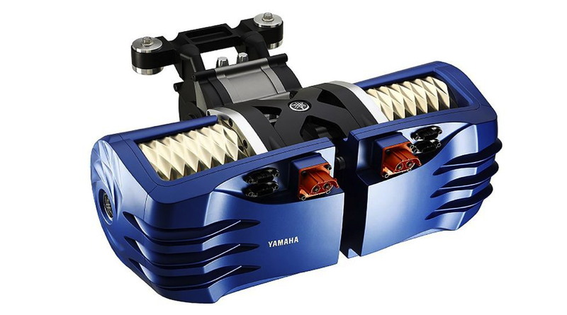 Yamaha electric motor ready to be installed with brackets